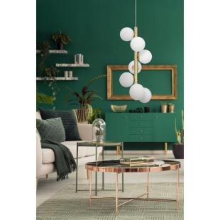 Lampa wisząca Cumulus VII Kaspa: Szklane kule, biały/złoty | Sklep