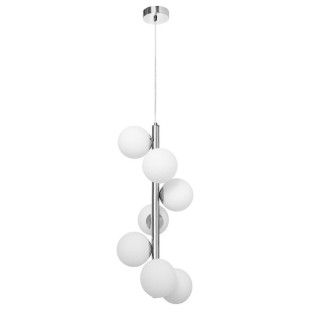 Lampa wisząca Cumulus VII Kaspa | Szklane kule, biały/chrom