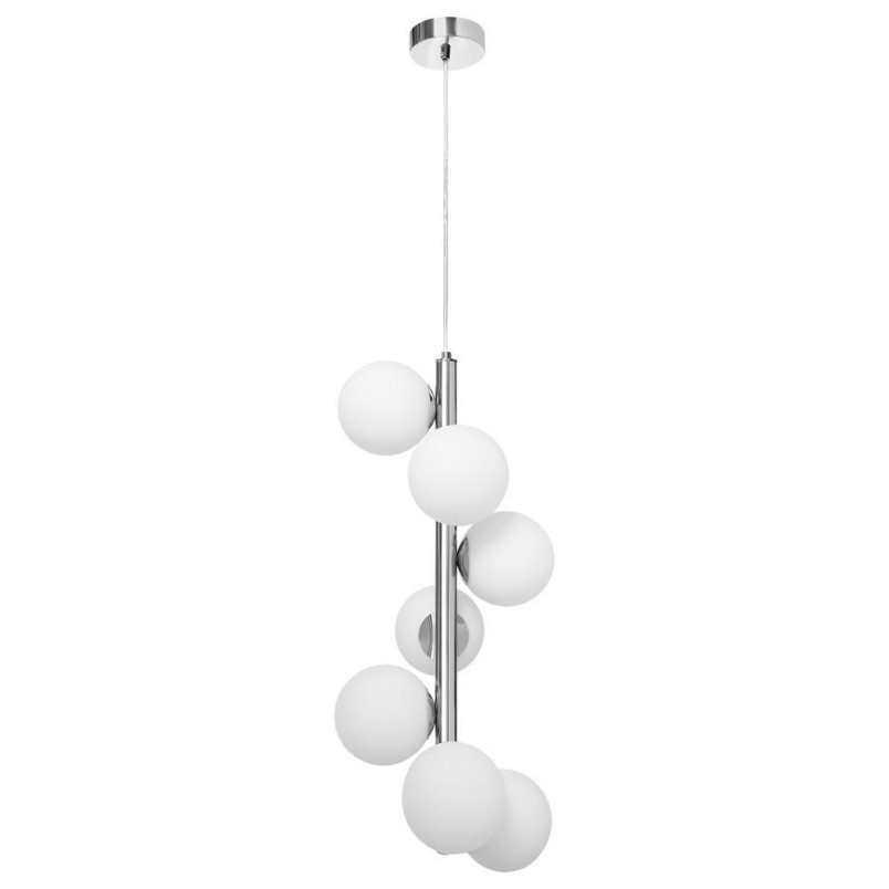 Lampa wisząca Cumulus VII Kaspa | Szklane kule, biały/chrom