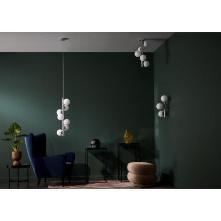 Lampa wisząca Cumulus VII Kaspa | Szklane kule, biały/chrom