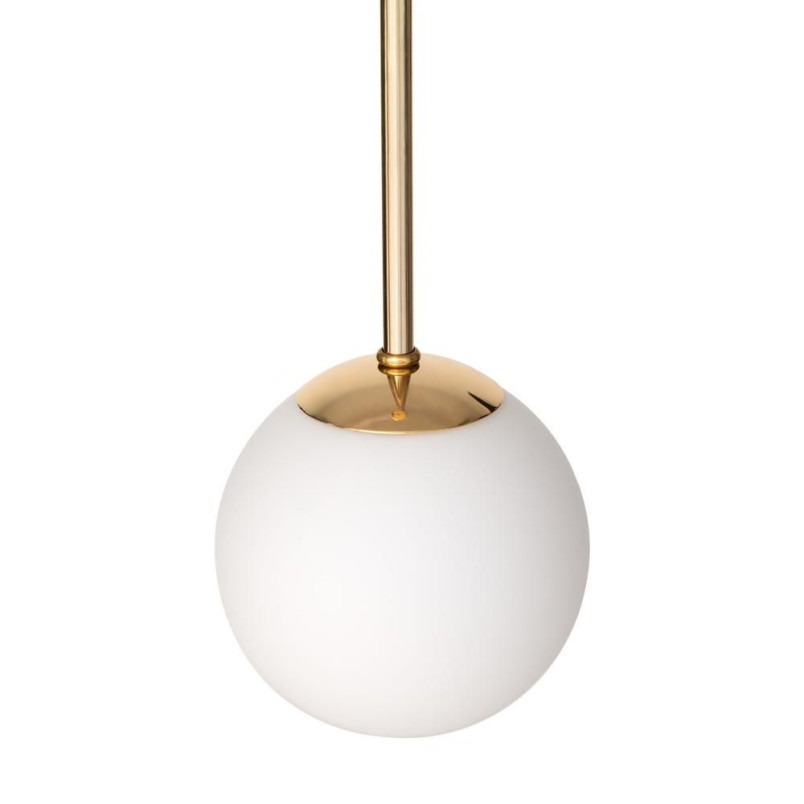 Lampa wisząca Lamia: Kula szklana, biały/złoty | Sklep Kaspa