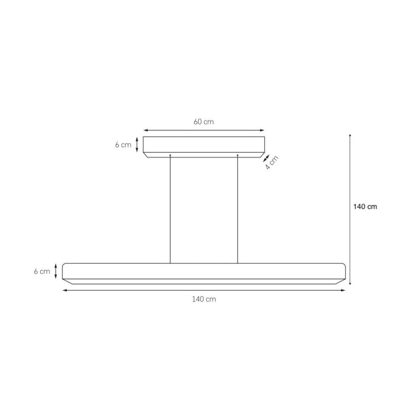 Lampa Linea LED 140cm Czarna Kaspa | Nowoczesna Wisząca