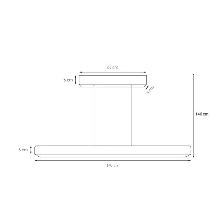 Lampa Linea LED 140cm Czarna Kaspa | Nowoczesna Wisząca