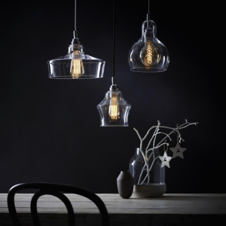 Lampa wisząca retro Kaspa Longis I - Szkło, Chrom | Sklep z lampami