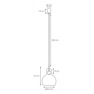 Lampa wisząca retro Kaspa Longis I - Szkło, Chrom | Sklep z lampami