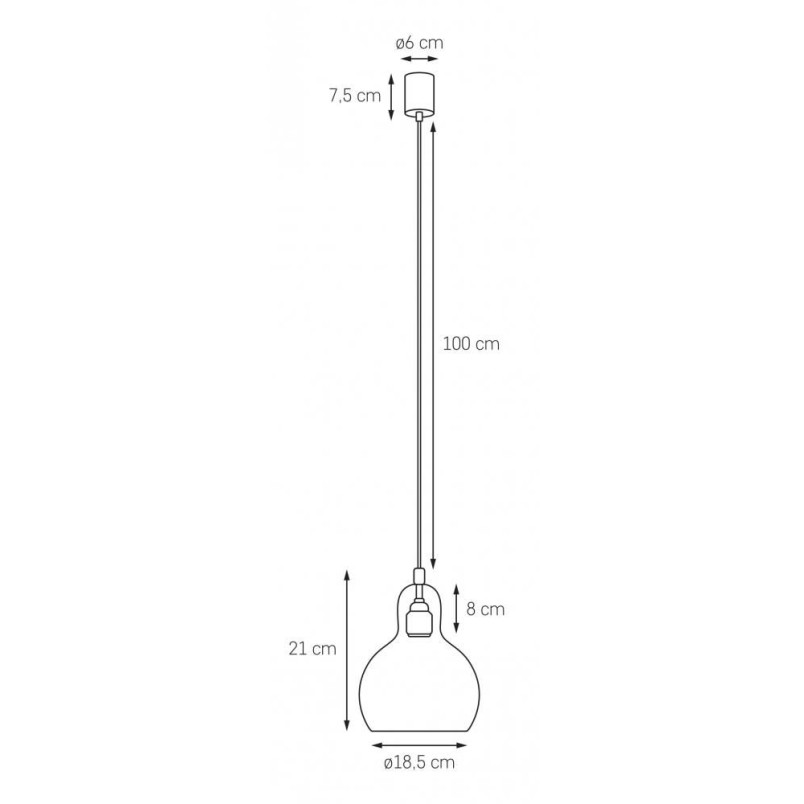 Lampa wisząca retro Kaspa Longis I - Szkło, Chrom | Sklep z lampami