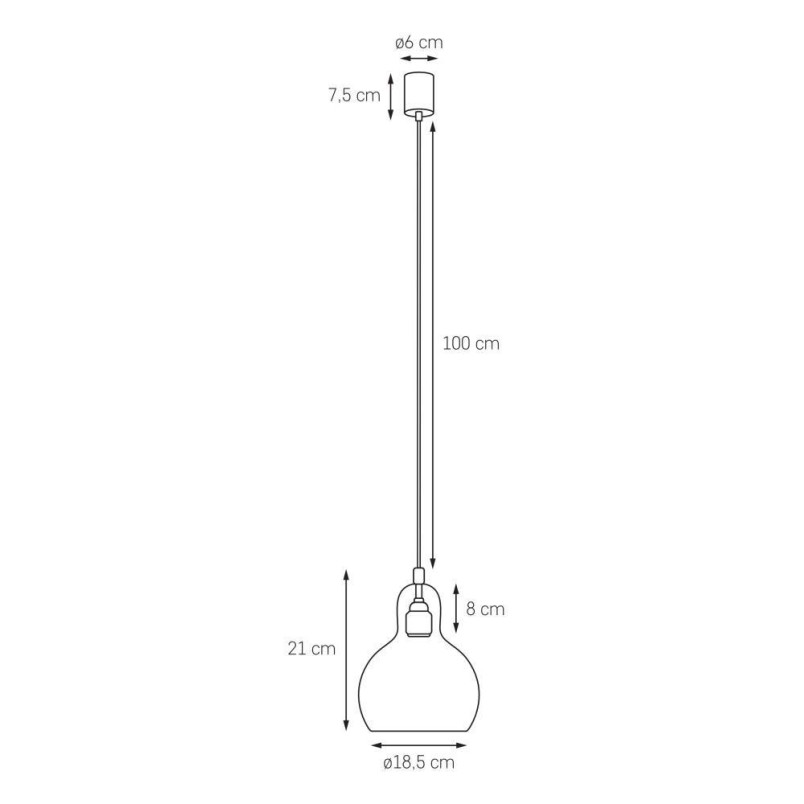 Lampa wisząca retro Kaspa Longis I - Szkło, E27 | Kup teraz!
