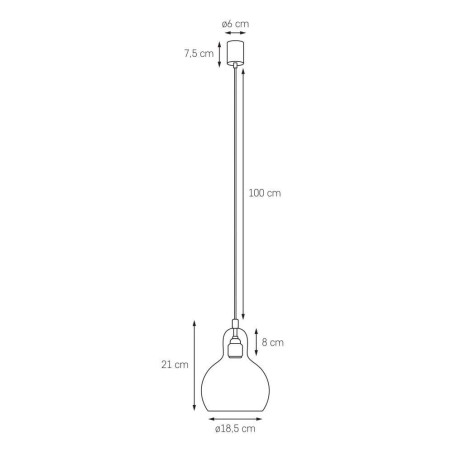Lampa wisząca retro Kaspa Longis I - Szkło, E27 | Kup teraz!