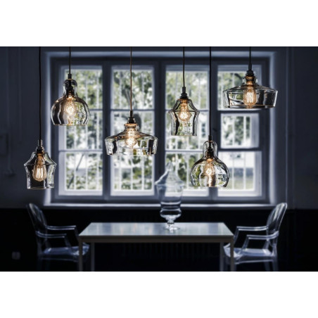 Lampa wisząca retro Kaspa Longis II - Szkło, Chrom | Sklep