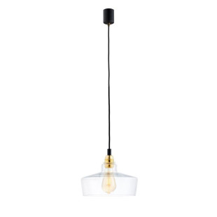 Lampa wisząca retro Longis III Gold - Kaspa | Szkło, E27