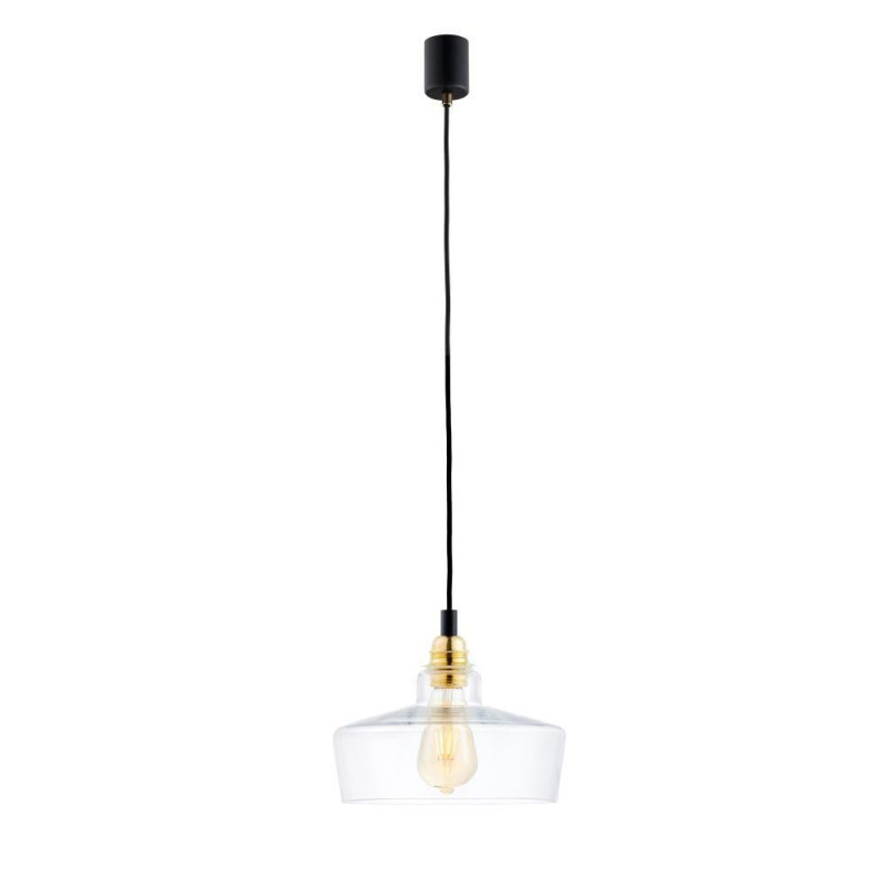 Lampa wisząca retro Longis III Gold - Kaspa | Szkło, E27