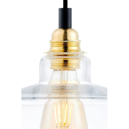 Lampa wisząca retro Longis III Gold - Kaspa | Szkło, E27