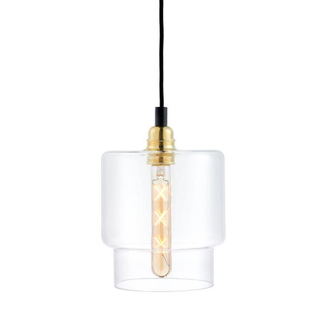 Lampa wisząca retro Kaspa Longis IV Gold - Szkło, 18cm