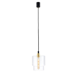 Lampa wisząca retro Kaspa Longis IV Gold - Szkło, 18cm