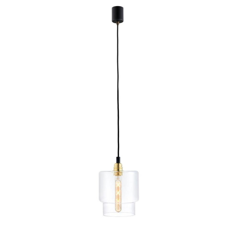 Lampa wisząca retro Kaspa Longis IV Gold - Szkło, 18cm