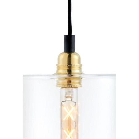 Lampa wisząca retro Kaspa Longis IV Gold - Szkło, 18cm