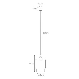 Lampa wisząca retro Kaspa Longis IV Gold - Szkło, 18cm