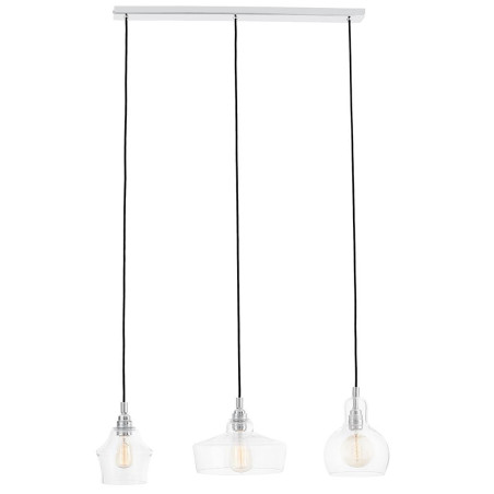 Lampa wisząca retro Kaspa Longis 70cm - Szkło, Chrom | Kup teraz!
