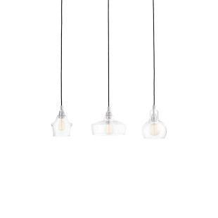 Lampa wisząca retro Kaspa Longis 70cm - Szkło, Chrom | Kup teraz!