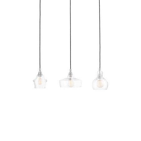 Lampa wisząca retro Kaspa Longis 70cm - Szkło, Chrom | Kup teraz!