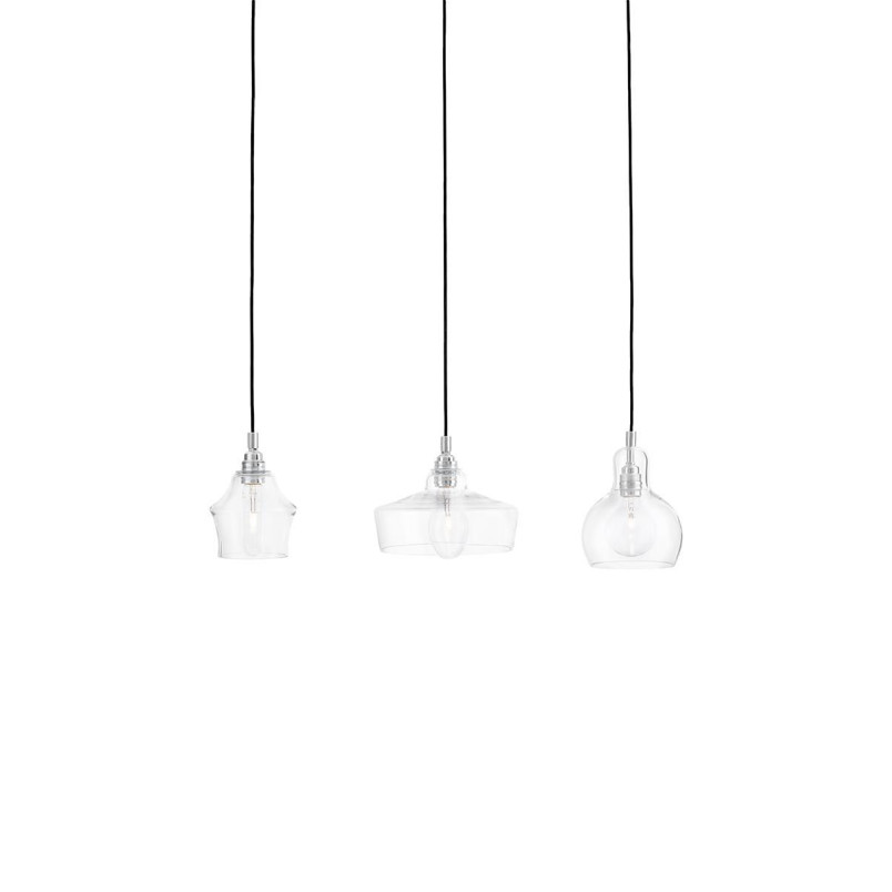 Lampa wisząca retro Kaspa Longis 70cm - Szkło, Chrom | Kup teraz!