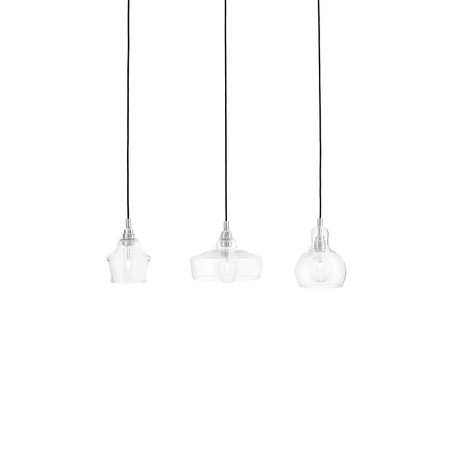 Lampa wisząca retro Kaspa Longis 70cm - Szkło, Chrom | Kup teraz!