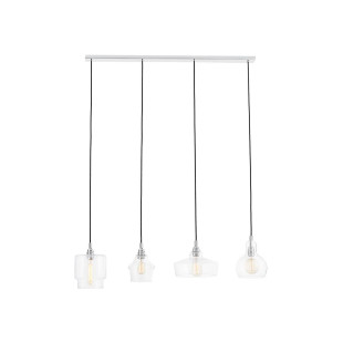 Lampa wisząca retro Kaspa Longis 115cm - Szkło, Chrom