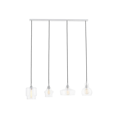Lampa wisząca retro Kaspa Longis 115cm - Szkło, Chrom