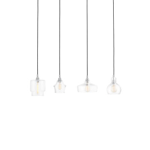 Lampa wisząca retro Kaspa Longis 115cm - Szkło, Chrom