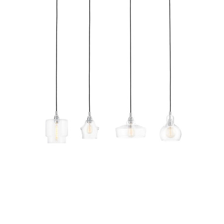 Lampa wisząca retro Kaspa Longis 115cm - Szkło, Chrom