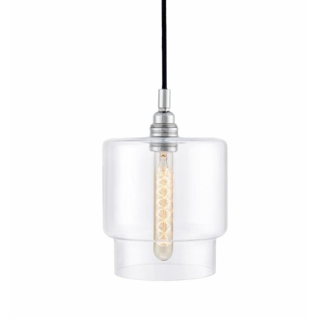 Lampa wisząca retro Kaspa Longis 115cm - Szkło, Chrom