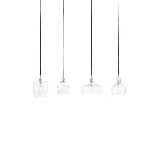 Lampa wisząca retro Kaspa Longis 115cm - Szkło, Chrom