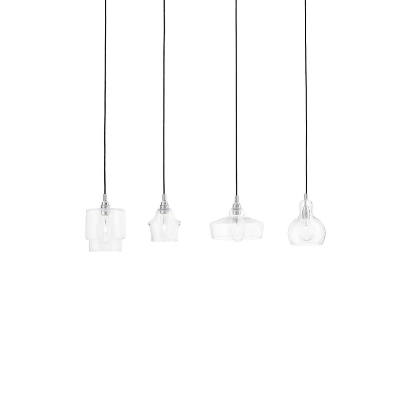 Lampa wisząca retro Kaspa Longis 115cm - Szkło, Chrom