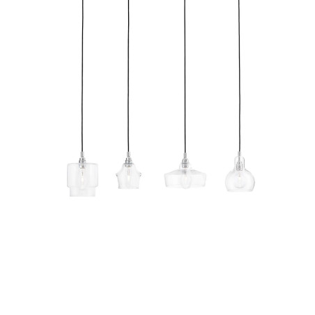 Lampa wisząca retro Kaspa Longis 115cm - Szkło, Chrom