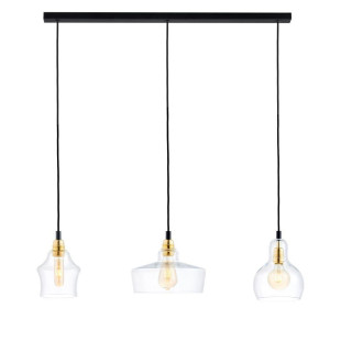Lampa wisząca retro Kaspa Longis 70cm - Szkło, 3 punkty