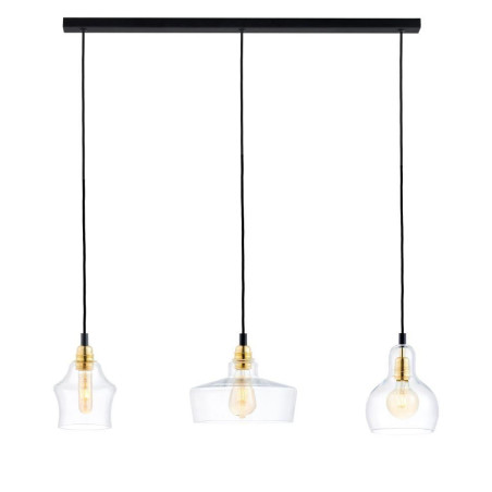Lampa wisząca retro Kaspa Longis 70cm - Szkło, 3 punkty