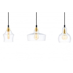 Lampa wisząca retro Kaspa Longis 70cm - Szkło, 3 punkty