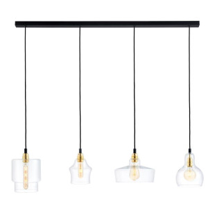 Lampa wisząca retro Kaspa Longis 115cm - Szkło, 4 punkty
