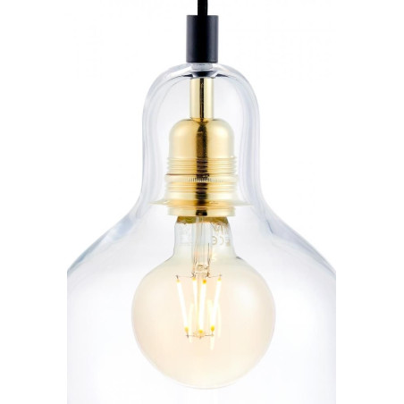 Lampa wisząca retro Kaspa Longis 115cm - Szkło, 4 punkty