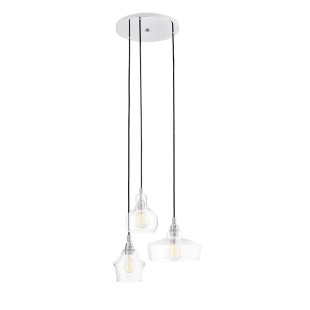 Lampa wisząca retro Kaspa Longis - szklana, 3 punkty, 30cm