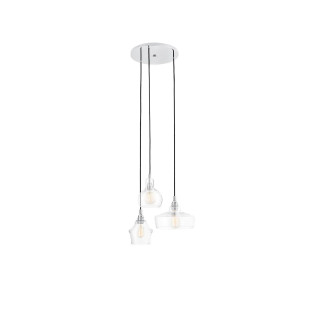 Lampa wisząca retro Kaspa Longis - szklana, 3 punkty, 30cm