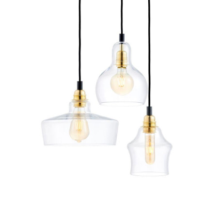 Lampa wisząca retro Kaspa Longis | Szkło, 3 punkty, 30cm