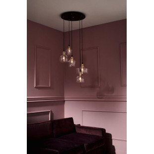 Lampa wisząca retro Kaspa Longis | 5 punktów, szkło, 48cm