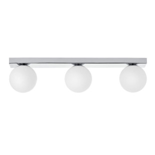Plafon Glamour Kaspa: 3 szkła, biały/chrom, 60cm - Luksus i Światło