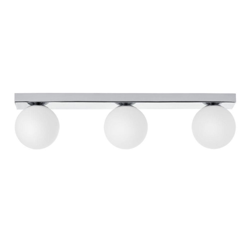 Plafon Glamour Kaspa: 3 szkła, biały/chrom, 60cm - Luksus i Światło
