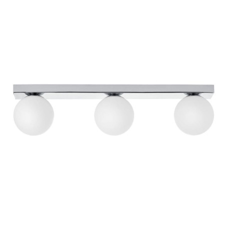 Plafon Glamour Kaspa: 3 szkła, biały/chrom, 60cm - Luksus i Światło