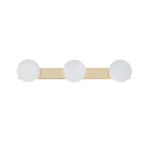 Plafon Glamour Kaspa | 3 Szklane Kule, Biały/Złoty, 60cm