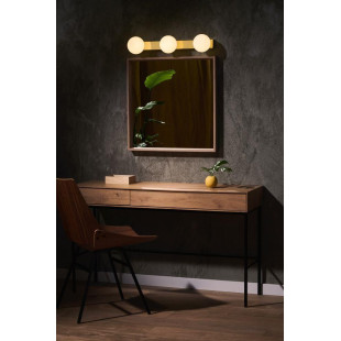 Plafon Glamour Kaspa | 3 Szklane Kule, Biały/Złoty, 60cm
