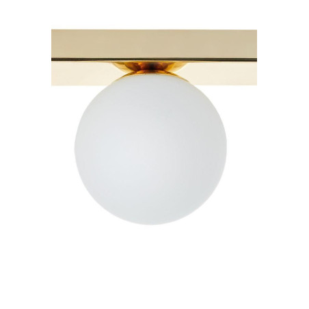 Plafon Glamour Kaspa | 3 Szklane Kule, Biały/Złoty, 60cm