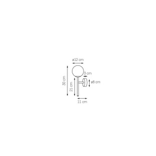 Kinkiet pionowy Mija Deco - Kaspa | Biało-złoty, szkło